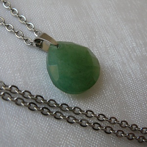 Aventurin csepp medálos nyaklánc, Ékszer, Nyaklánc, Medálos nyaklánc, Ékszerkészítés, MESKA