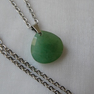 Aventurin csepp medálos nyaklánc - ékszer - nyaklánc - medálos nyaklánc - Meska.hu