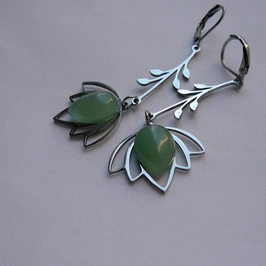 Aventurin virág fülbevaló - Meska.hu