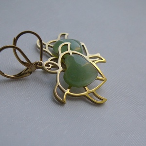 Aventurin teknős fülbevaló - Meska.hu