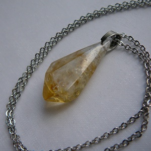 Citrin medálos nyaklánc, Ékszer, Nyaklánc, Medálos nyaklánc, Ékszerkészítés, MESKA