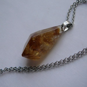 Citrin medálos nyaklánc, Ékszer, Nyaklánc, Medálos nyaklánc, Ékszerkészítés, MESKA