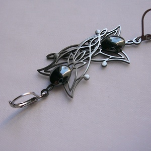 Hematit fülbevaló - ékszer - fülbevaló - lógó fülbevaló - Meska.hu