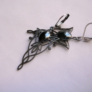 Hematit fülbevaló - ékszer - fülbevaló - lógó fülbevaló - Meska.hu