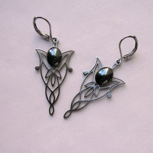 Hematit fülbevaló - ékszer - fülbevaló - lógó fülbevaló - Meska.hu