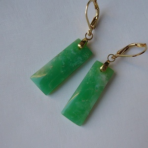 Krizopráz fülbevaló - ékszer - fülbevaló - lógó fülbevaló - Meska.hu