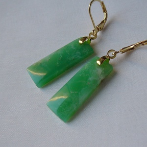 Krizopráz fülbevaló - ékszer - fülbevaló - lógó fülbevaló - Meska.hu