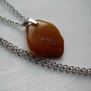 Borostyánkő medálos nyaklánc, Ékszer, Nyaklánc, Medálos nyaklánc, Ékszerkészítés, MESKA