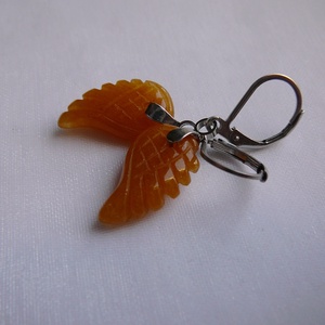 Kalcit szárny fülbevaló, Ékszer, Fülbevaló, Lógó fülbevaló, Ékszerkészítés, MESKA