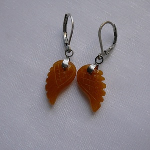 Kalcit szárny fülbevaló - ékszer - fülbevaló - lógó fülbevaló - Meska.hu