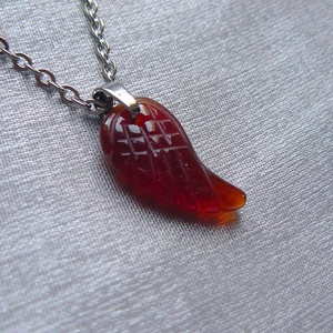 Karneol szárny medálos nyaklánc, Ékszer, Nyaklánc, Medálos nyaklánc, Ékszerkészítés, MESKA