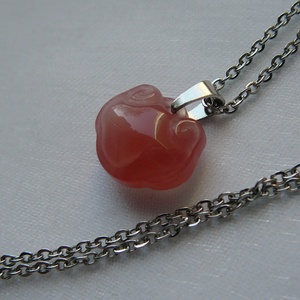 Karneol cica medálos nyaklánc, Ékszer, Nyaklánc, Medálos nyaklánc, Ékszerkészítés, MESKA