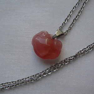 Karneol cica medálos nyaklánc - ékszer - nyaklánc - medálos nyaklánc - Meska.hu