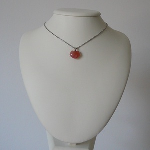 Karneol cica medálos nyaklánc - ékszer - nyaklánc - medálos nyaklánc - Meska.hu