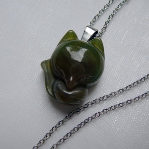 India achát róka medálos nyaklánc - ékszer - nyaklánc - medálos nyaklánc - Meska.hu