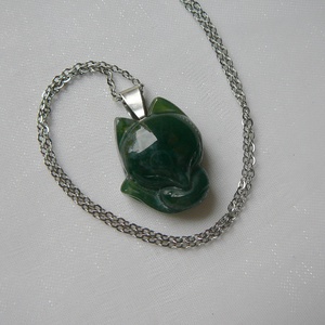 India achát róka medálos nyaklánc - ékszer - nyaklánc - medálos nyaklánc - Meska.hu