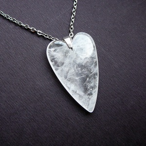 Hegyikristály szív medálos nyaklánc - ékszer - nyaklánc - medálos nyaklánc - Meska.hu