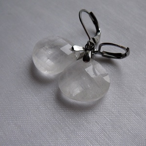 Hegyikristály csepp fülbevaló - ékszer - fülbevaló - lógó fülbevaló - Meska.hu