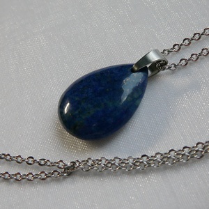 Lápisz lazuli csepp medálos nyaklánc, Ékszer, Nyaklánc, Medálos nyaklánc, Ékszerkészítés, Fémmegmunkálás, MESKA