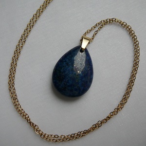 Lápisz lazuli csepp medálos nyaklánc - ékszer - nyaklánc - medálos nyaklánc - Meska.hu
