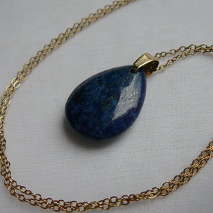 Lápisz lazuli csepp medálos nyaklánc - ékszer - nyaklánc - medálos nyaklánc - Meska.hu