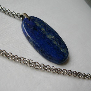 Lápisz lazuli medálos nyaklánc, Ékszer, Nyaklánc, Medálos nyaklánc, Ékszerkészítés, Fémmegmunkálás, MESKA