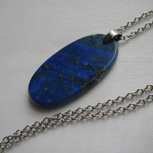 Lápisz lazuli medálos nyaklánc, Ékszer, Nyaklánc, Medálos nyaklánc, Ékszerkészítés, Fémmegmunkálás, MESKA