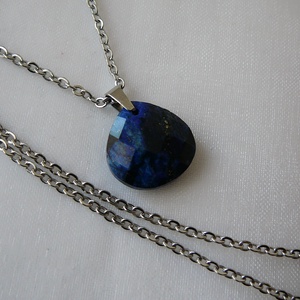 Lápisz lazuli csepp medálos nyaklánc - ékszer - nyaklánc - medálos nyaklánc - Meska.hu