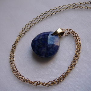 Lápisz lazuli csepp medálos nyaklánc - ékszer - nyaklánc - medálos nyaklánc - Meska.hu