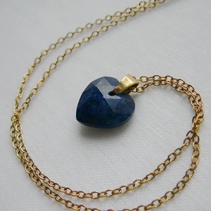 Lápisz lazuli szív medálos nyaklánc, Ékszer, Nyaklánc, Medálos nyaklánc, Ékszerkészítés, Fémmegmunkálás, MESKA