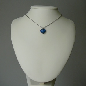 Lápisz lazuli szív medálos nyaklánc - ékszer - nyaklánc - medálos nyaklánc - Meska.hu