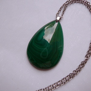 Malachit medálos nyaklánc - ékszer - nyaklánc - medálos nyaklánc - Meska.hu