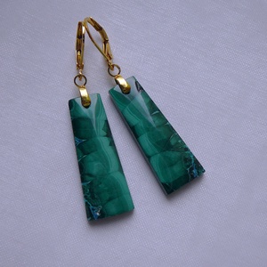 Azúr-malachit fülbevaló - ékszer - fülbevaló - lógó fülbevaló - Meska.hu