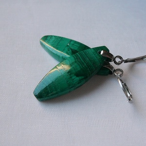 Malachit fülbevaló - ékszer - fülbevaló - lógó fülbevaló - Meska.hu