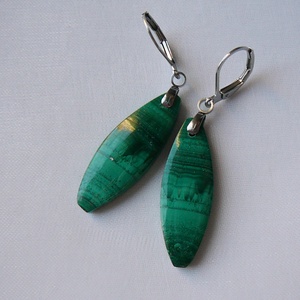 Malachit fülbevaló - ékszer - fülbevaló - lógó fülbevaló - Meska.hu