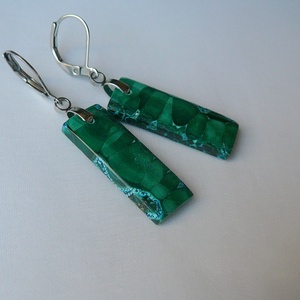 Azúr-malachit fülbevaló - ékszer - fülbevaló - lógó fülbevaló - Meska.hu