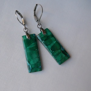 Azúr-malachit fülbevaló - ékszer - fülbevaló - lógó fülbevaló - Meska.hu