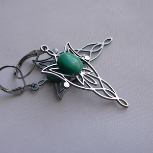 Filigrán malachit fülbevaló, Ékszer, Fülbevaló, Lógó fülbevaló, Ékszerkészítés, Fémmegmunkálás, MESKA