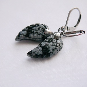 Hópehely obszidián szárny fülbevaló - ékszer - fülbevaló - lógó fülbevaló - Meska.hu