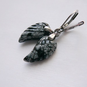 Hópehely obszidián szárny fülbevaló - Meska.hu