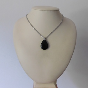 Fekete obszidián medálos nyaklánc - ékszer - nyaklánc - medálos nyaklánc - Meska.hu