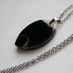 Ónix medálos nyaklánc, Ékszer, Nyaklánc, Medálos nyaklánc, Ékszerkészítés, MESKA