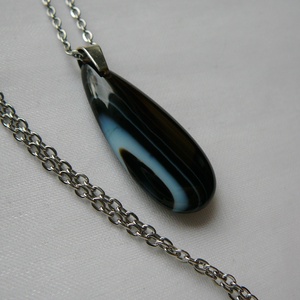 Ónix medálos nyaklánc, Ékszer, Nyaklánc, Medálos nyaklánc, Ékszerkészítés, MESKA