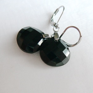 Ónix fülbevaló - ékszer - fülbevaló - lógó csepp fülbevaló - Meska.hu