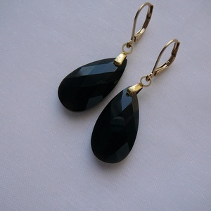 Ónix fülbevaló - ékszer - fülbevaló - lógó csepp fülbevaló - Meska.hu