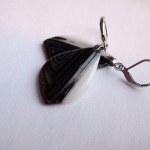 Ónix fülbevaló - ékszer - fülbevaló - lógó csepp fülbevaló - Meska.hu