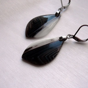 Ónix fülbevaló - ékszer - fülbevaló - lógó csepp fülbevaló - Meska.hu