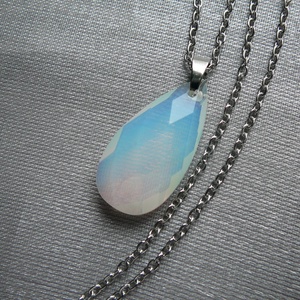 Opalit csepp medálos nyaklánc - ékszer - nyaklánc - medálos nyaklánc - Meska.hu