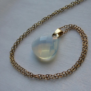 Opalit csepp medálos nyaklánc, Ékszer, Nyaklánc, Medálos nyaklánc, Ékszerkészítés, MESKA