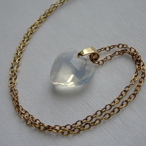 Opalit szív medálos nyaklánc - ékszer - nyaklánc - medálos nyaklánc - Meska.hu